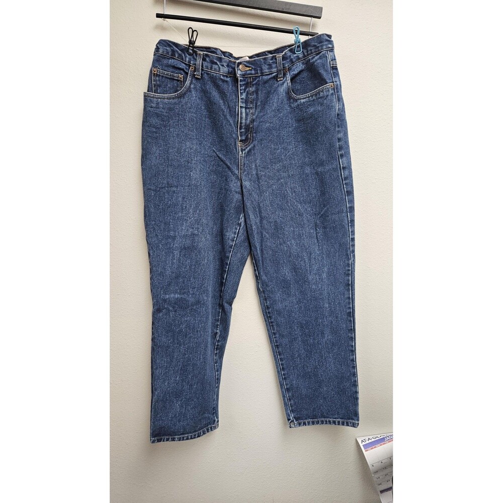 Bill Blass Jeans Womens 18, (Inseam 28) Blue Easy Fit Denim High Rise Relaxed